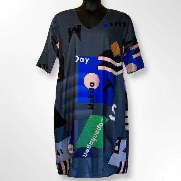 Matter Matters Mokita Midi Summer Dress Grey One Size Oversized Designer - Picture 1 of 16
